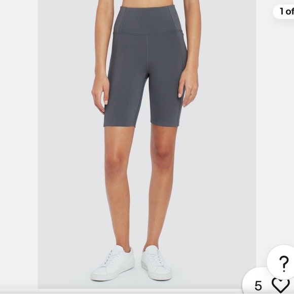 NWT Girlfriend Collective High Rise Bike Shorts - Smoke 8" Inseam, Large - Picture 3 of 11
